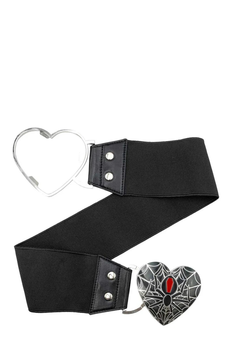 Kreepsville 666 Elastic Belt - Black Widow Heart Clincher | Ro Rox