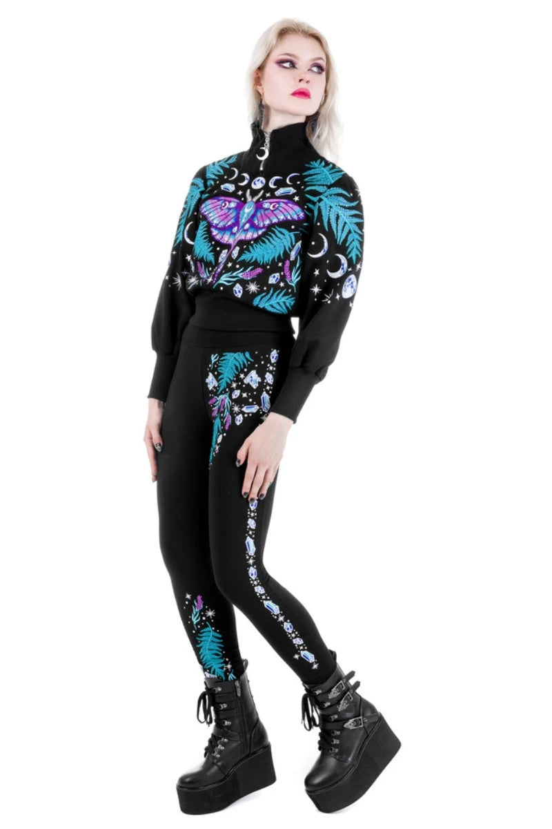 Restyle Enchanted Forest Sweatshirt - Mystical Moth & Moon