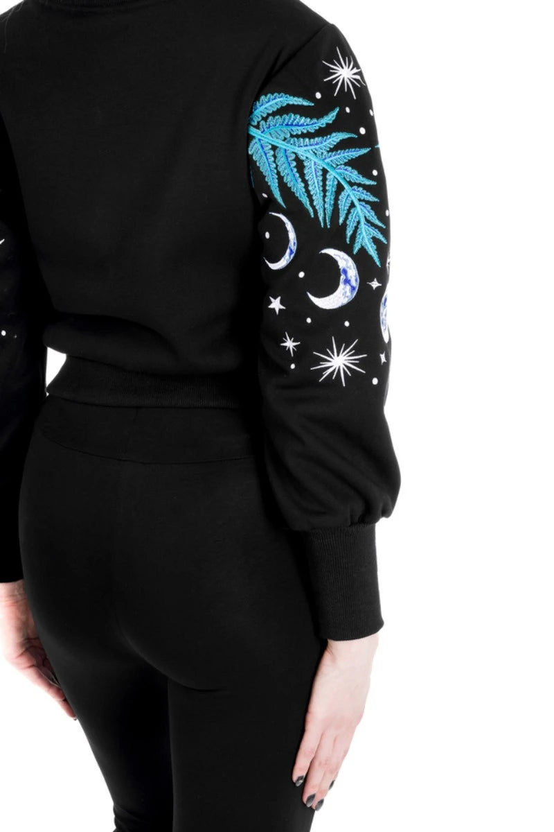 Restyle Enchanted Forest Sweatshirt - Mystical Moth & Moon