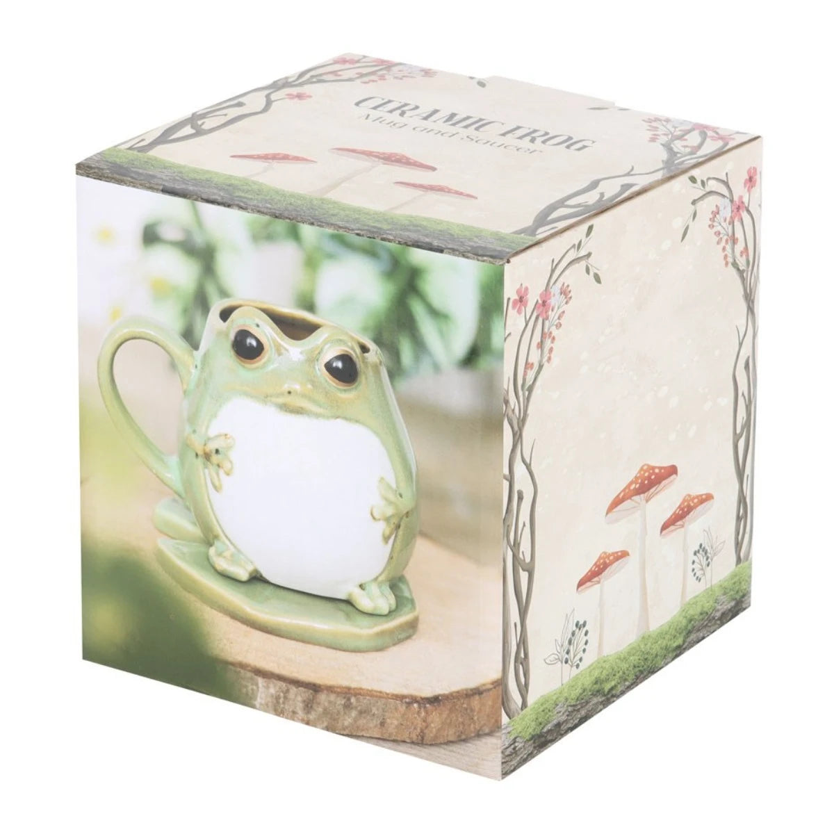Frog Shaped Mug and Lily Pad Saucer – Ceramic Coffee Cup