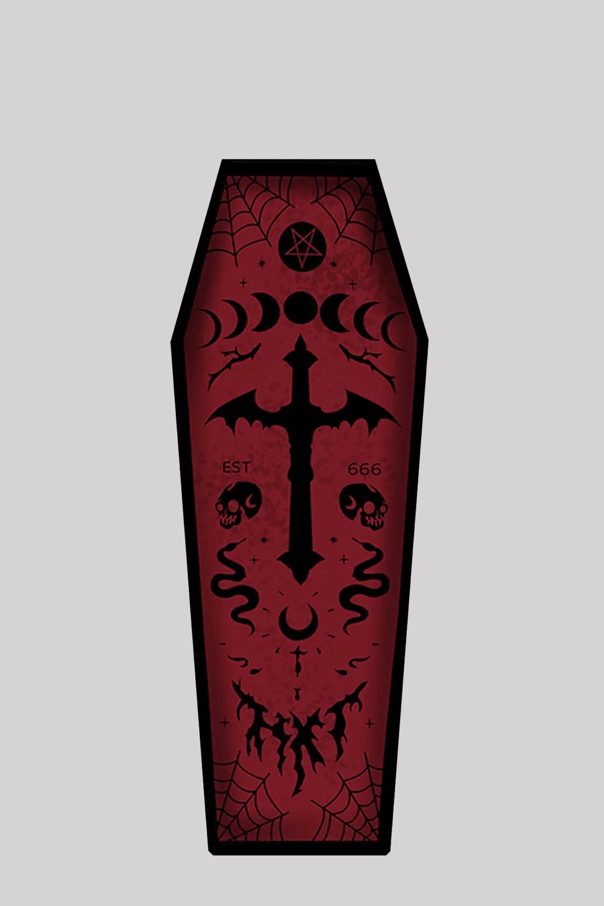 Gothic Red Coffin Serpent Carpet Halloween Non-Slip Rug