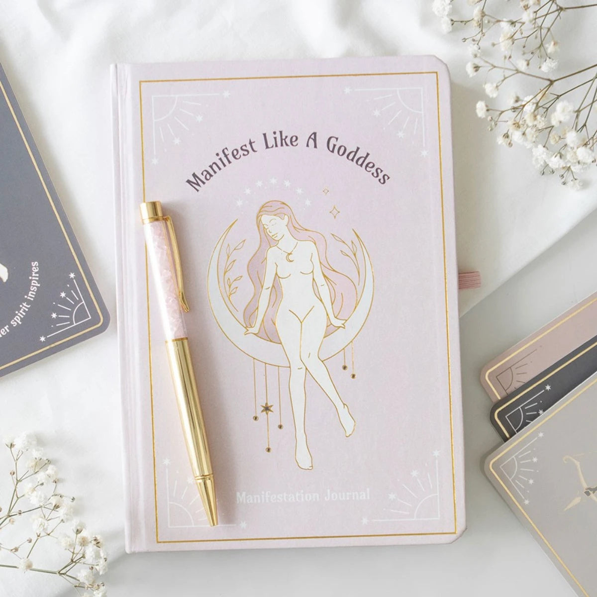 Goddess Energy Manifestation Journal - Rose Quartz Pen
