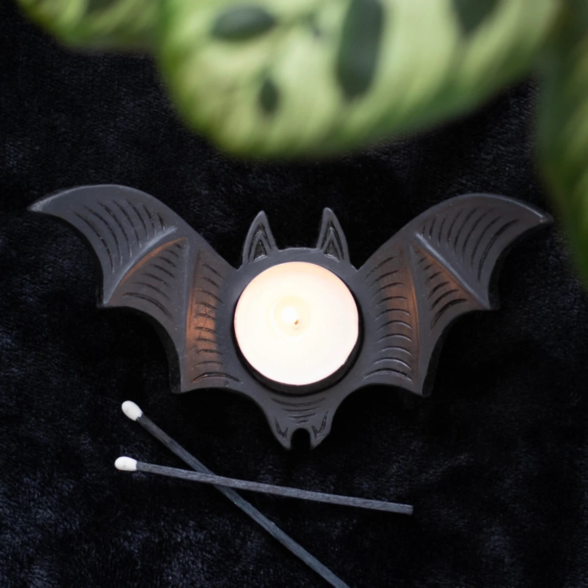 Gothic Bat Candle Holder - Black Tealight Holder, Home Decor