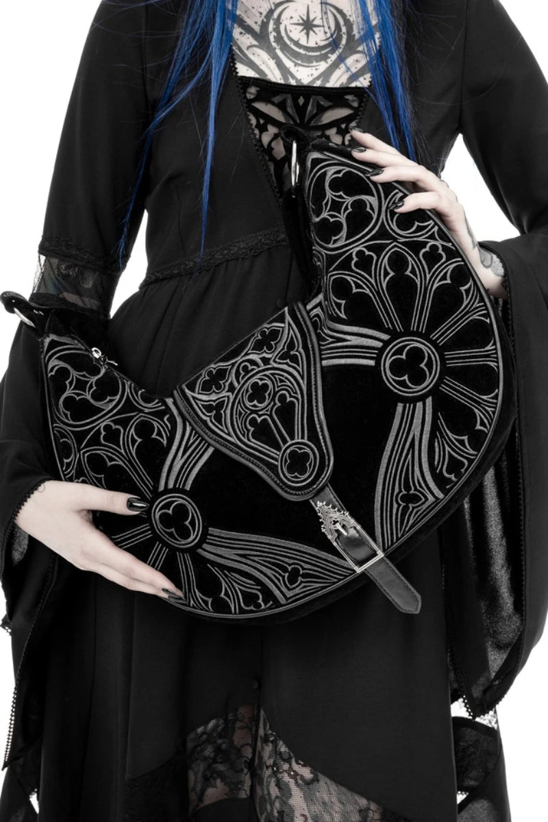 Restyle Gothic Chapel Hobo Bag - Crescent Moon Handbag