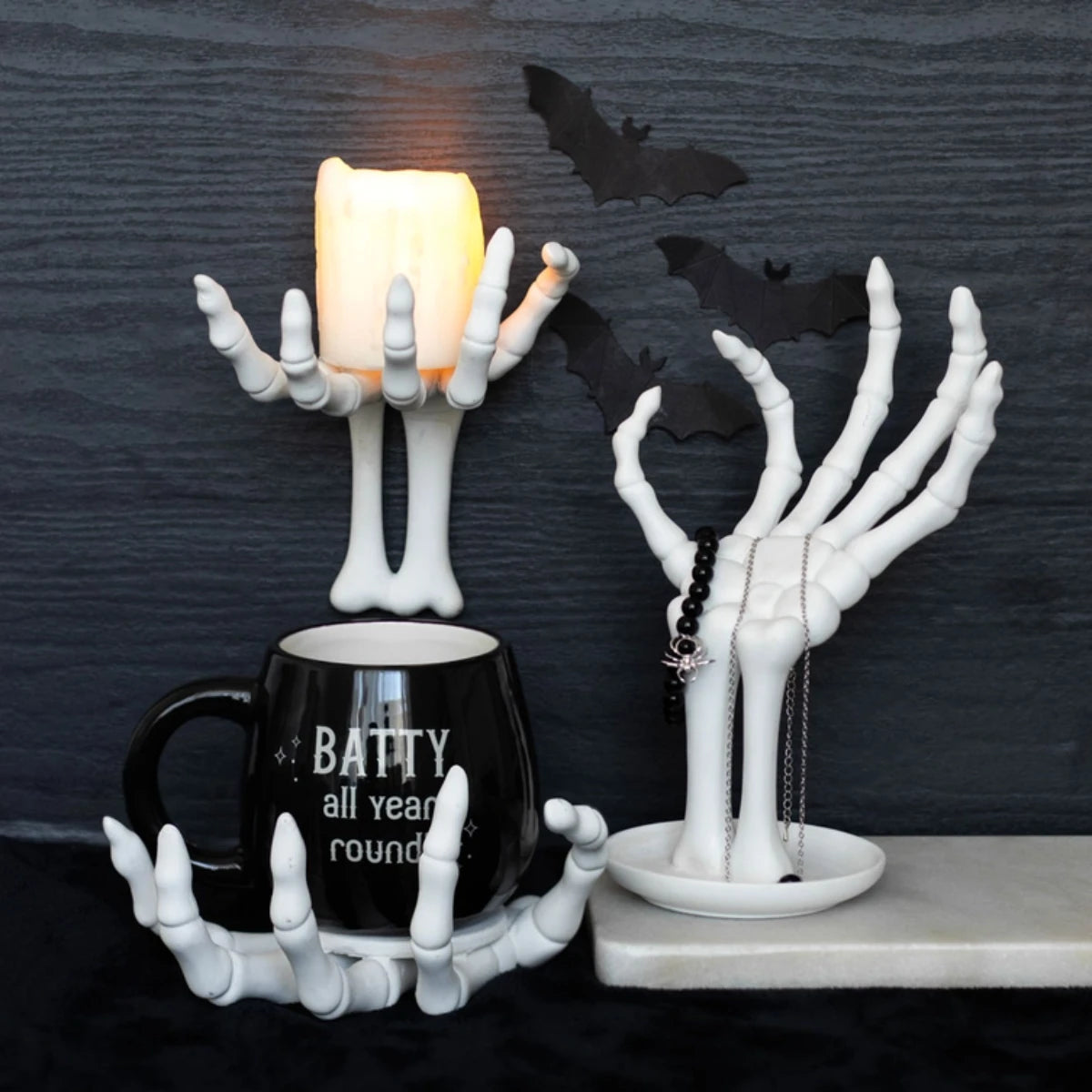 Gothic Hand Jewellery Holder - Halloween Skeleton Organizer