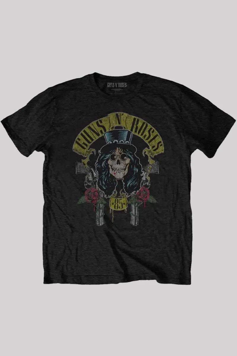 Guns N Roses Unisex T Shirt Slash 85 Skull Graphic Tee