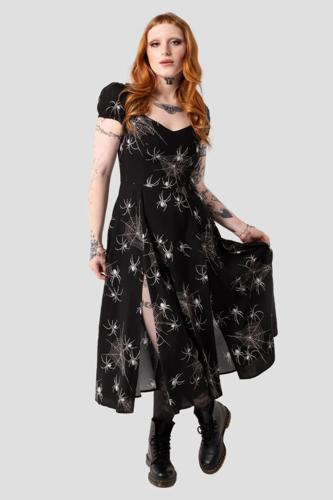Hell Bunny Samara Gothic Pinafore Dress – Sun & Moon Ouija Board Embroidery | Adjustable Straps, Cotton Blend - View #2