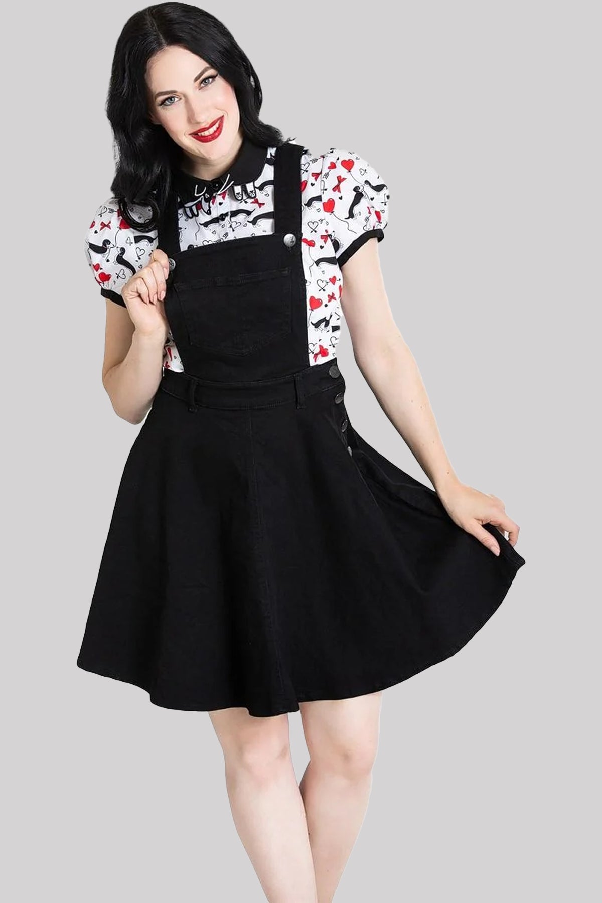 Dark denim pinafore best sale