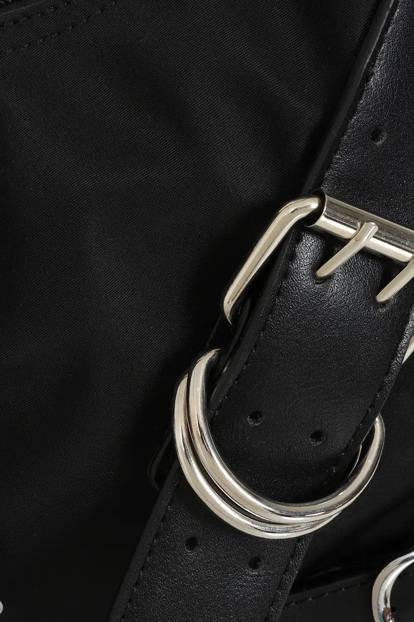 Banned Halo Shackles Hobo Bag Black Alt Buckle Shoulder Bag
