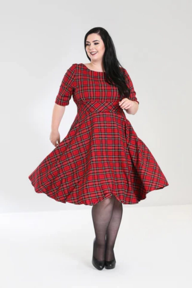 Hell Bunny Irvine Tartan 50's Dress – Retro Christmas Style
