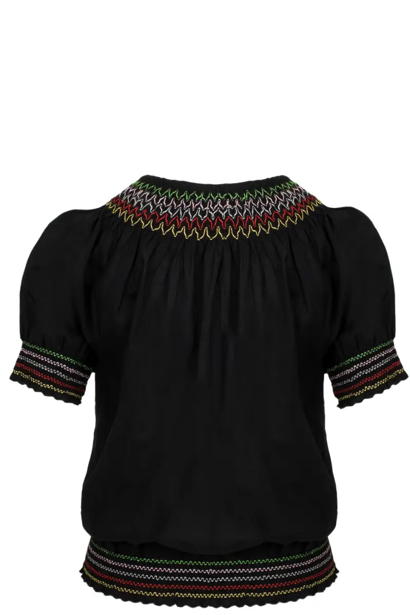 Hell Bunny Tessie Blouse Bohemian Embroidery Top