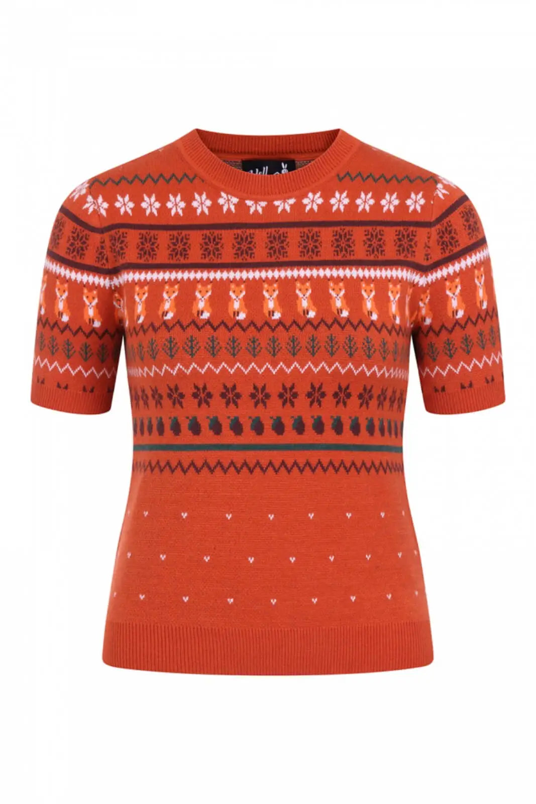 Hell Bunny Retro Vixey Vintage 50's 60's Jumper, Orange