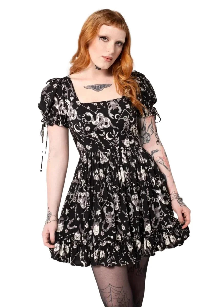 Hell Bunny Star Sign Goth Dress - Dark Gothic Charm