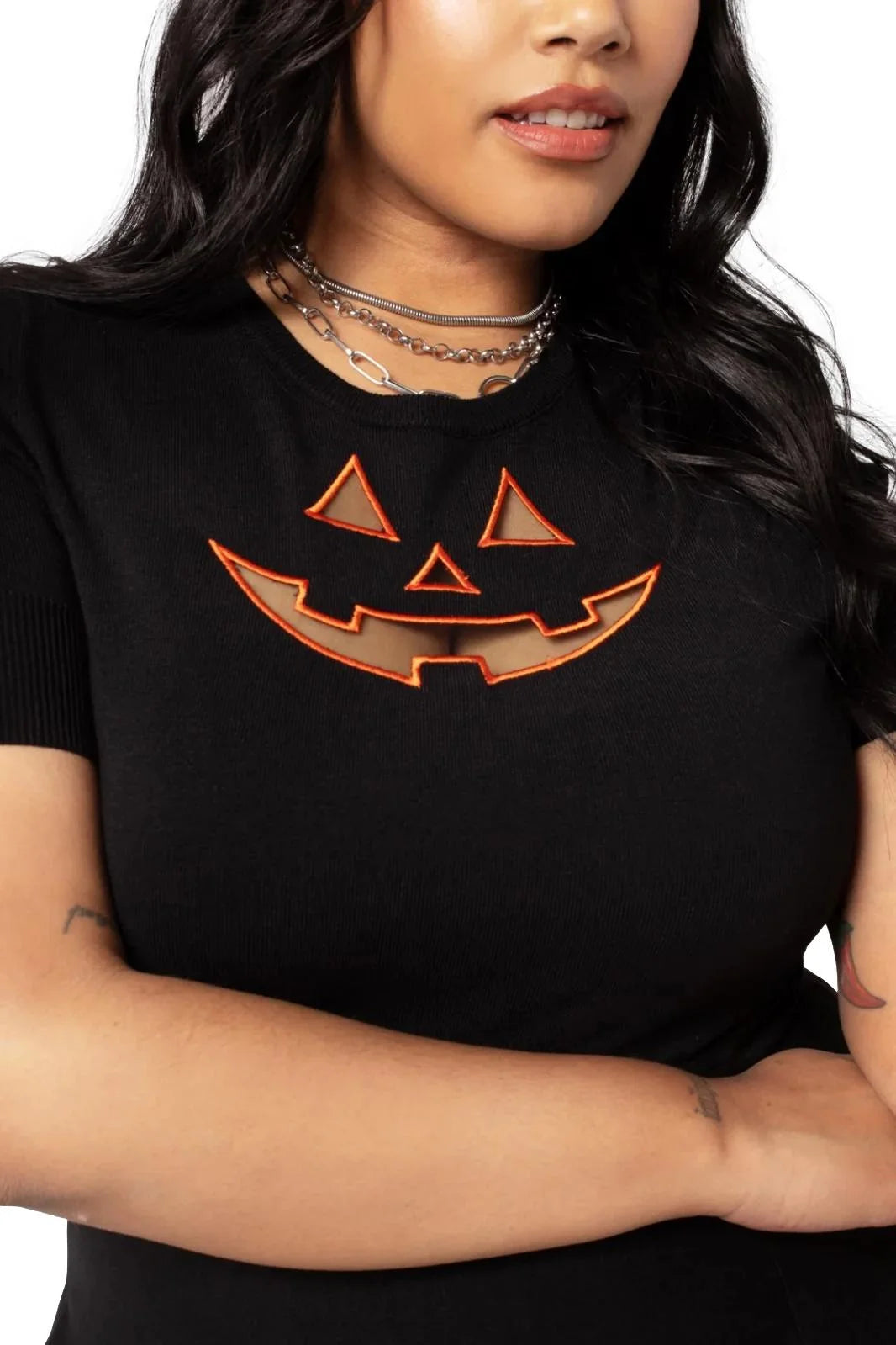 Hell Bunny Jack-O-Lantern Top - Gothic Halloween Pumpkin | Ro Rox