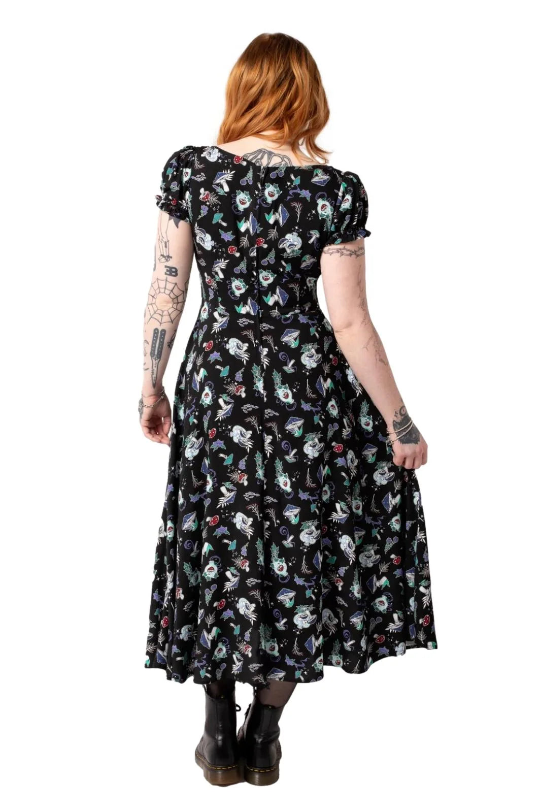 Hell Bunny Amanita Dress - Enchanting Gothic Floral Print