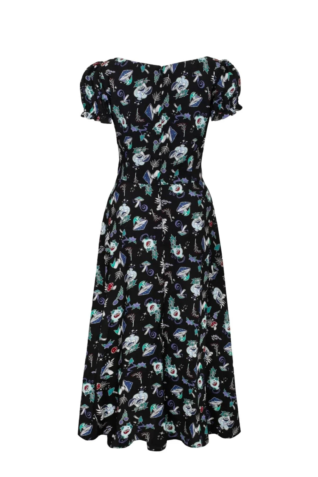 Hell Bunny Amanita Dress - Enchanting Gothic Floral Print