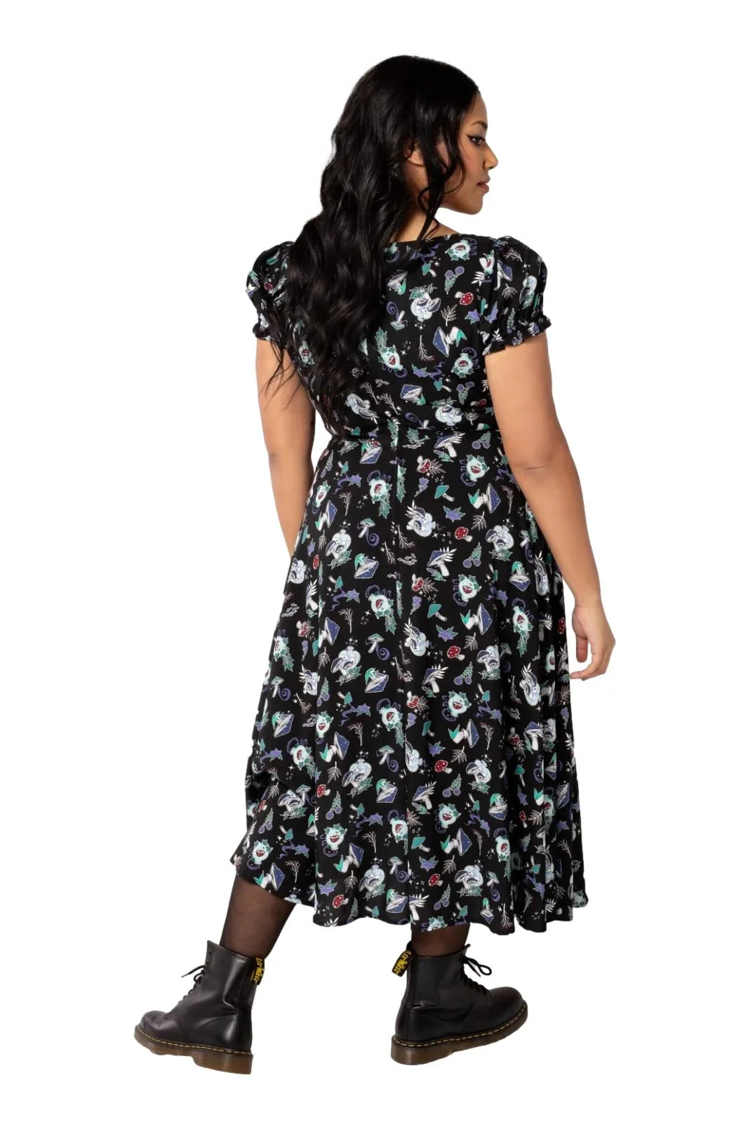 Hell Bunny Amanita Dress - Enchanting Gothic Floral Print