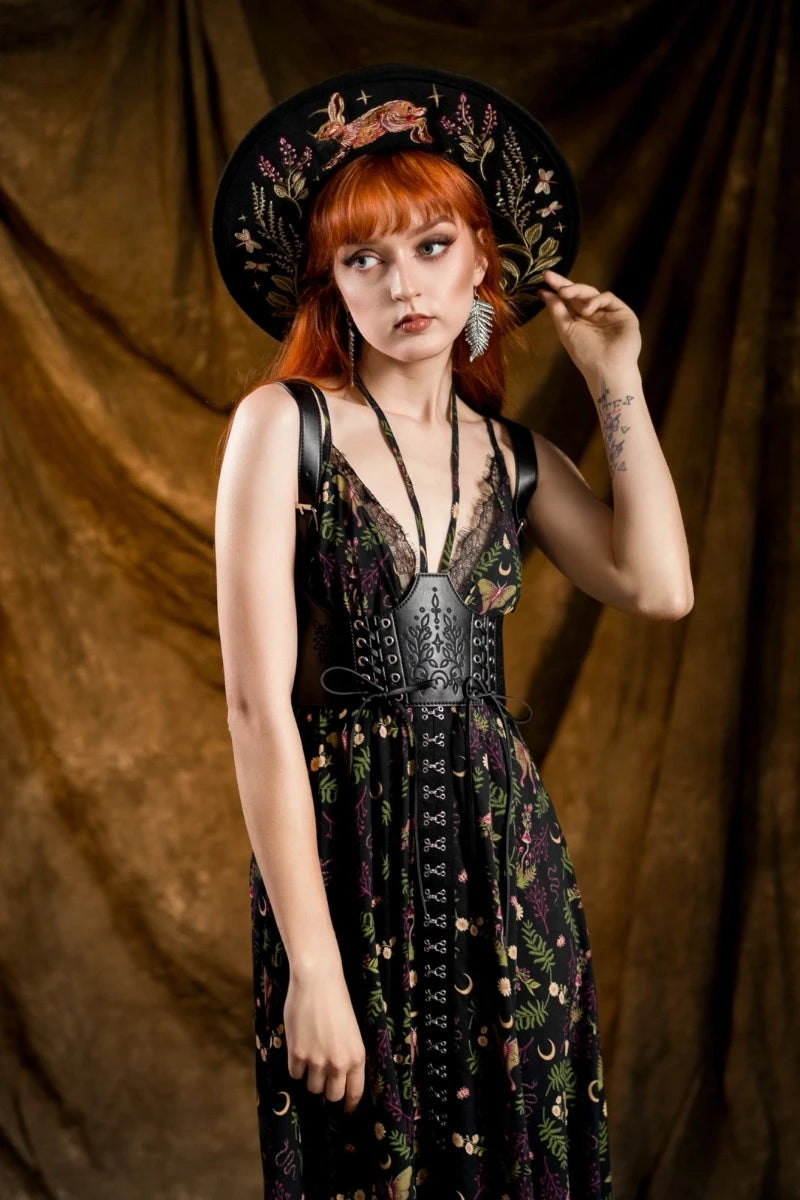 Restyle Hemlock Lace Up Harness – Gothic Faux Leather Top