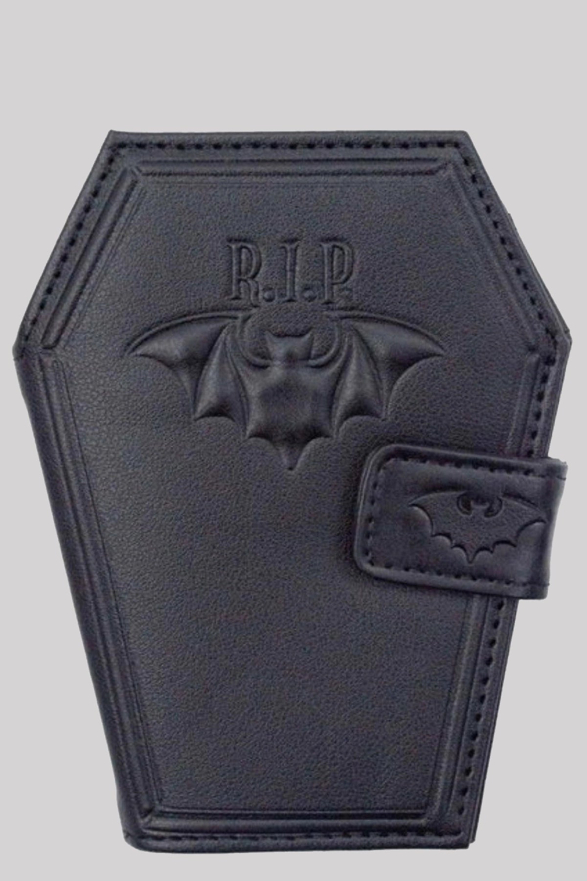 Kreepsville 666 Embossed Bat RIP Coffin Faux Leather Wallet