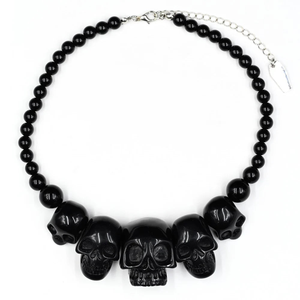 Kreepsville 666 Skull Collection Gothic Black Necklace