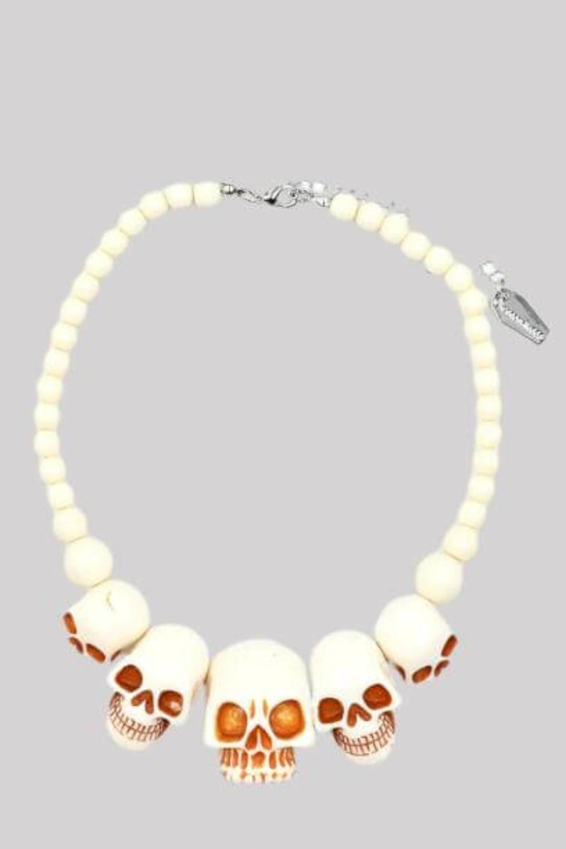 Kreepsville 666 Skull Collection Gothic White Necklace