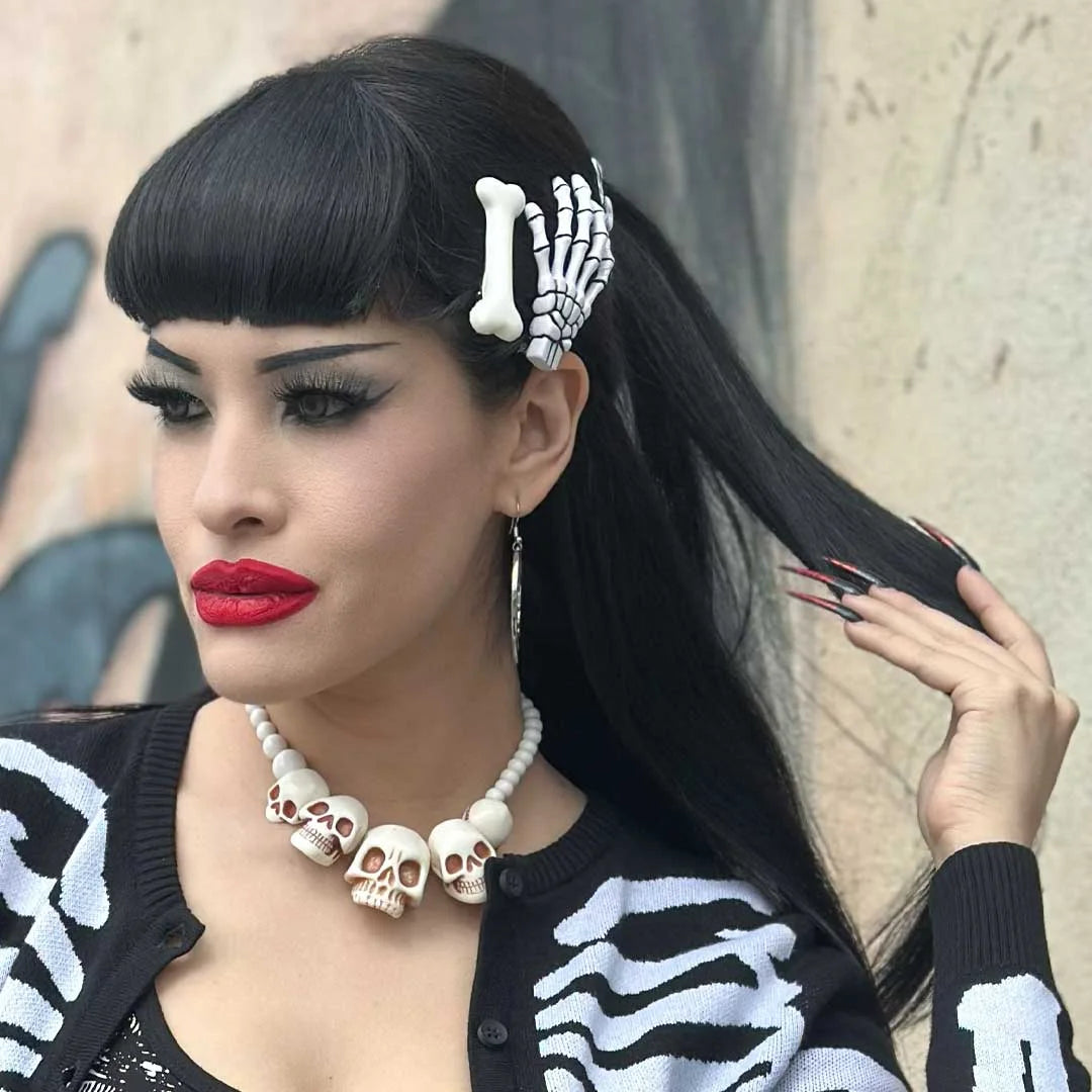 Kreepsville 666 Skull Collection Gothic White Necklace