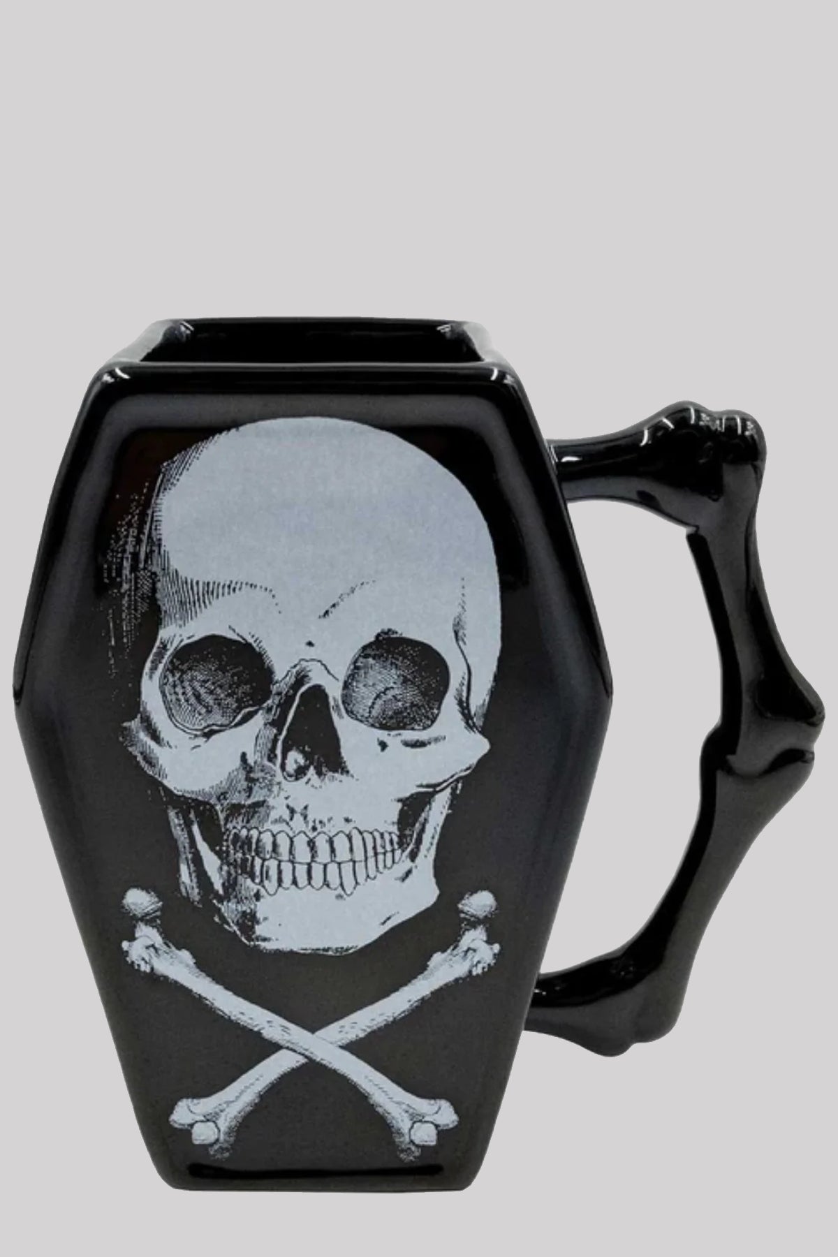 Kreepsville 666 Skull And Crossbones Goth Coffin Shaped Mug