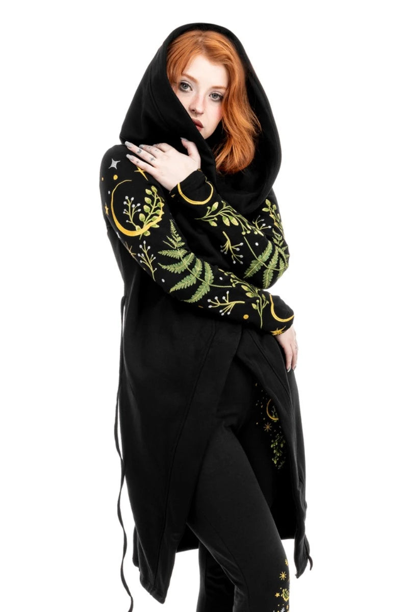 Restyle Pagan Herbal Hoodie - Fern & Crescent Oversized Hood