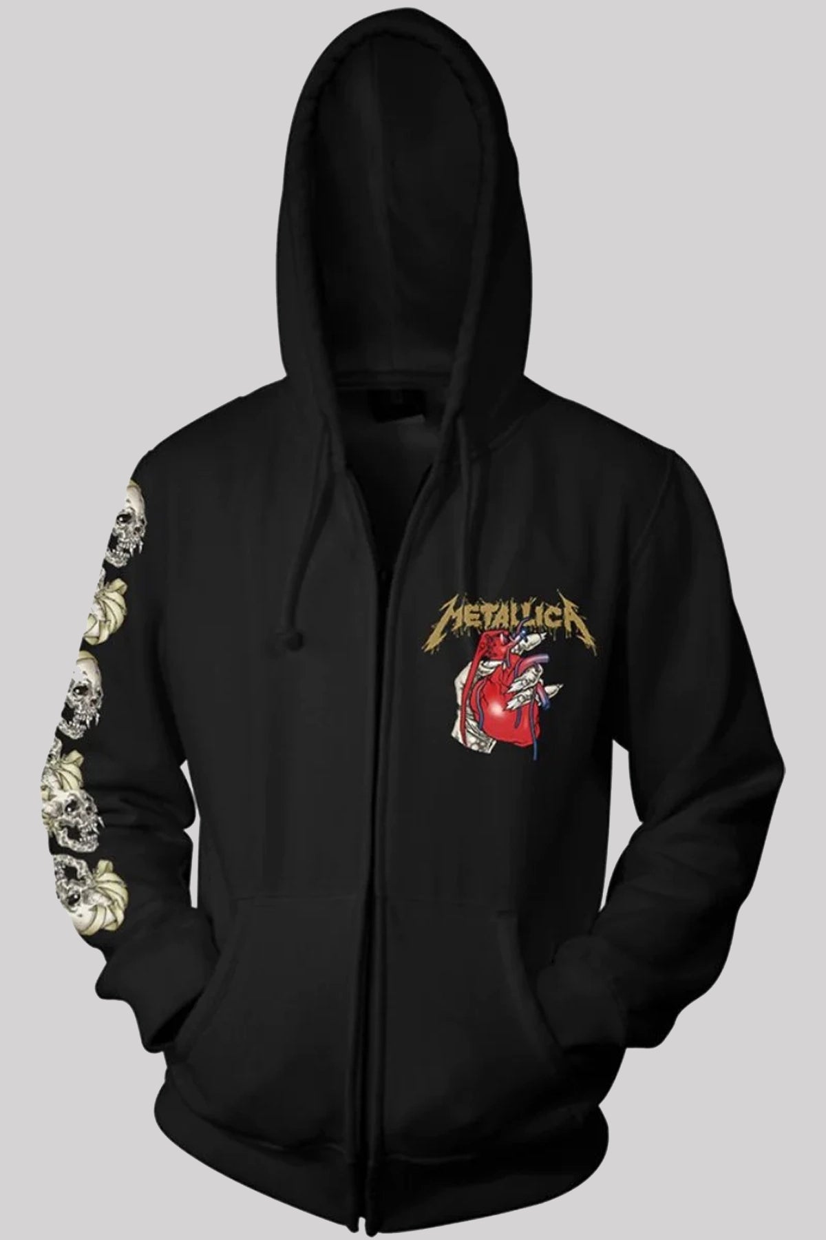 Metallica Heart Explosive Zipped Hoodie Ro Rox