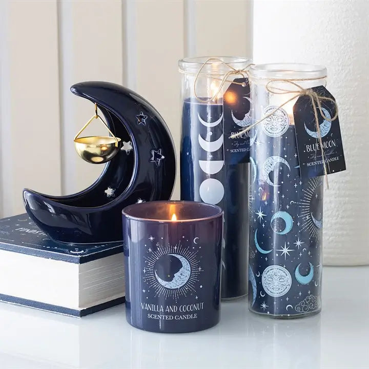 Moon Phase Tube Candle Fig & Vanilla Scented Celestial Decor