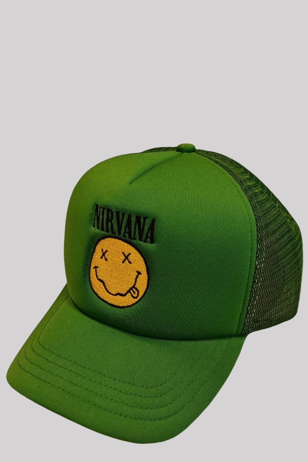 Nirvana Unisex Mesh Back Cap: Logo & Happy Face