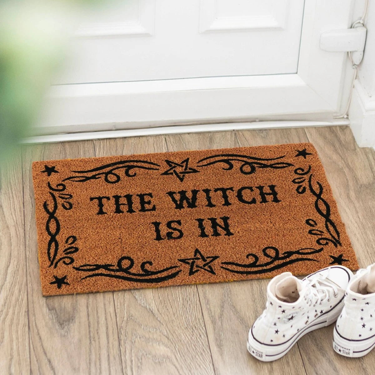 The Witch Is In Doormat - Natural Coir Welcome Mat Halloween
