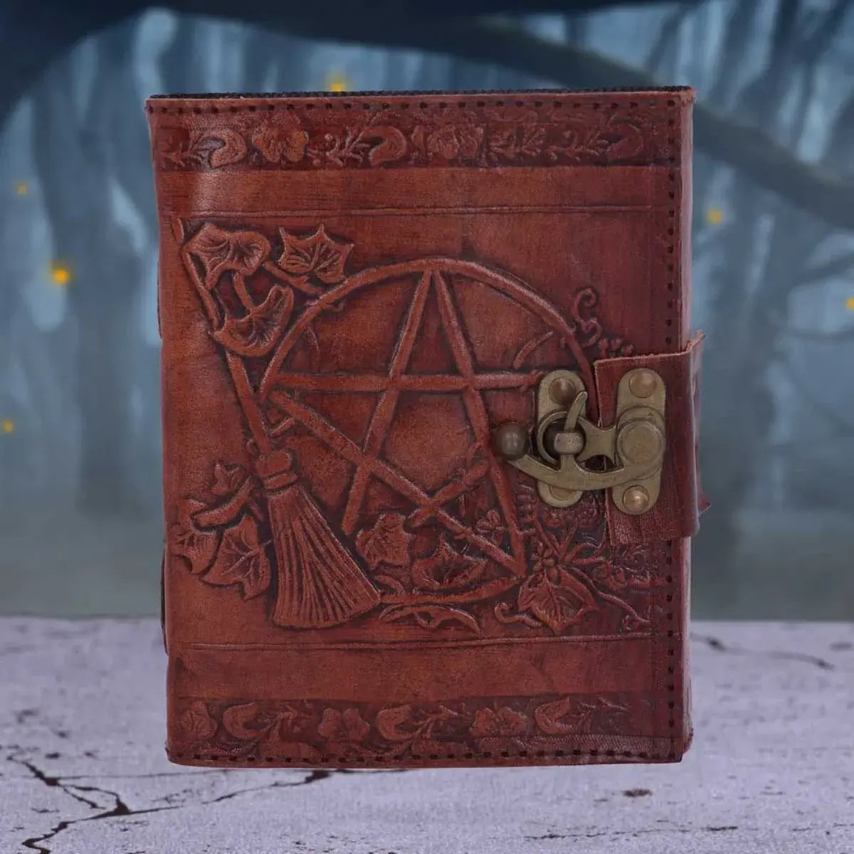 Pentagram Leather Emboss Journal Nemesis Now Wiccan Notebook