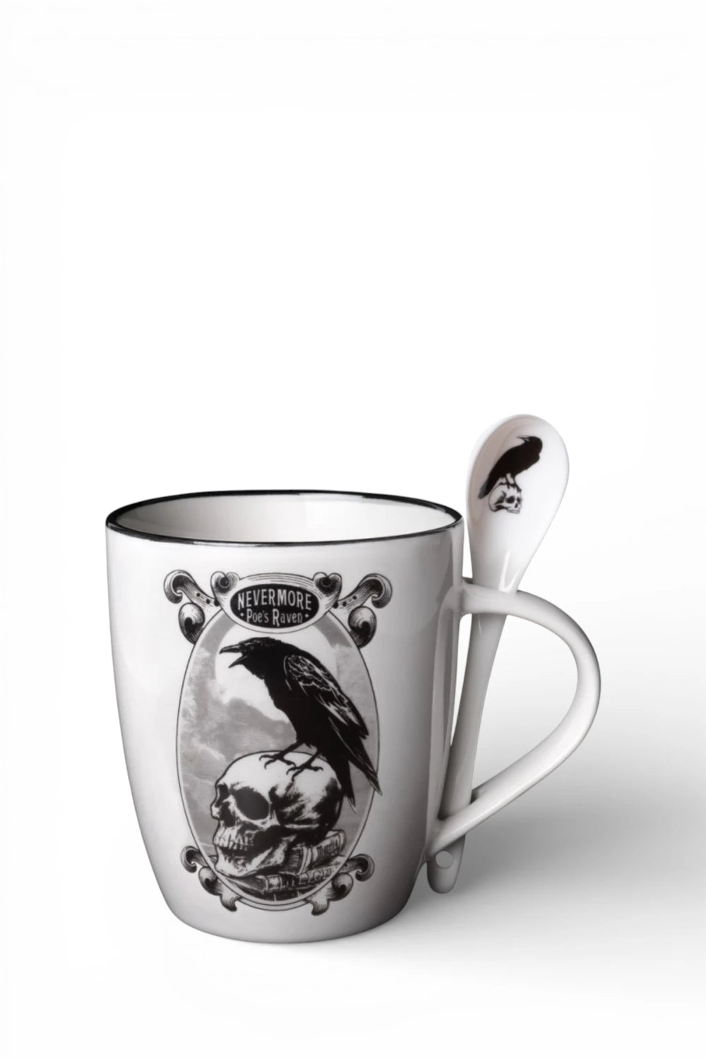 Alchemy England Mug & Spoon Set Nevermore Poe’s Raven Art
