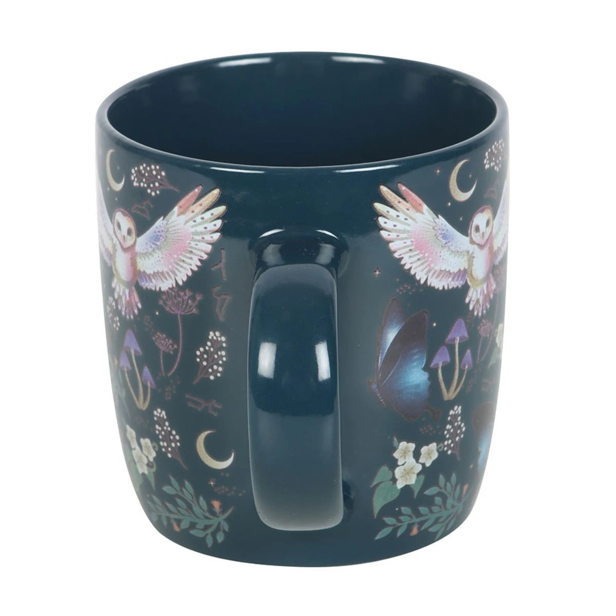 Night Flight Ceramic Mug - All-Over Owl and Forest Print