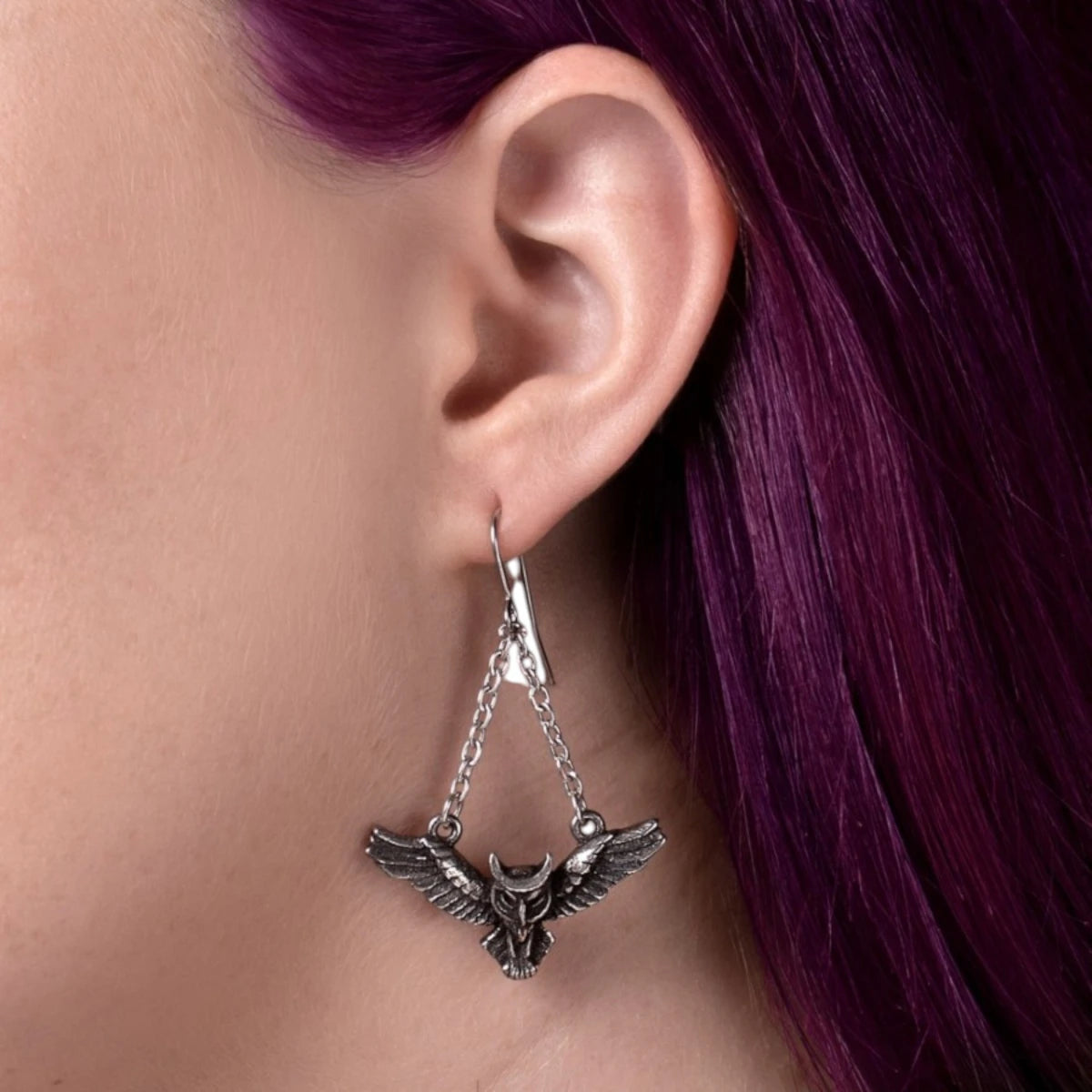 Alchemy England Earrings - Noctis Athena Owl Dangle Earrings