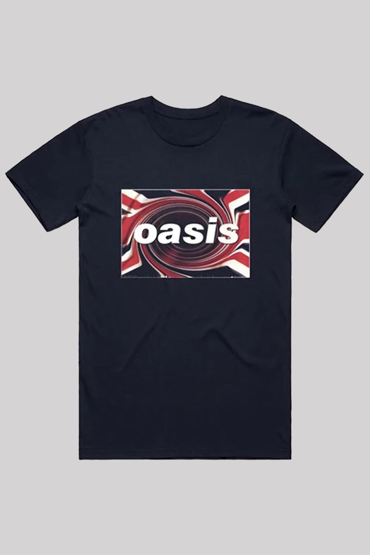 Oasis Union Jack Original Unisex Navy Blue T Shirt