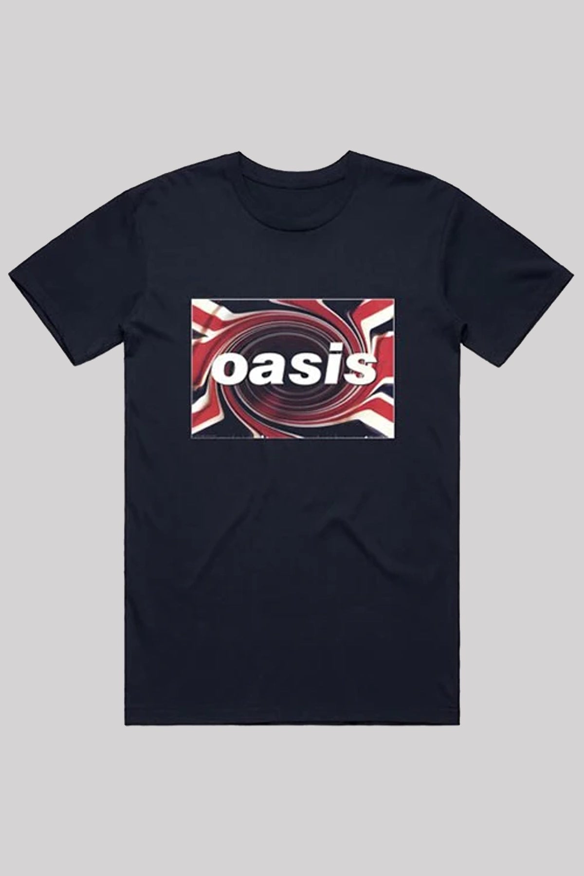 Oasis Union Jack Original Unisex Navy Blue T-Shirt