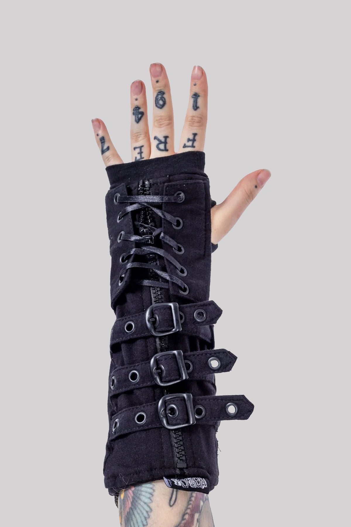 Poizen Industries Astorath Gothic Buckle Lace-up Arm Warmers Ro Rox