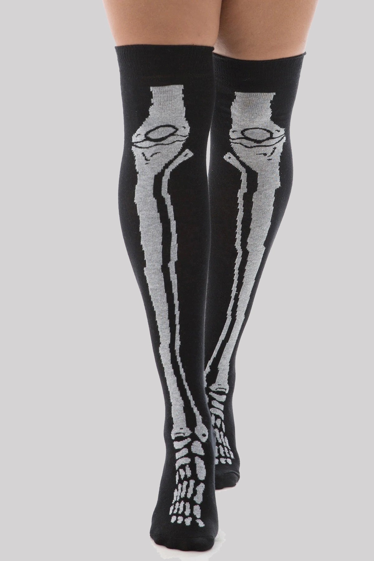 Pamela Mann Over The Knee Socks with Skeleton Bones
