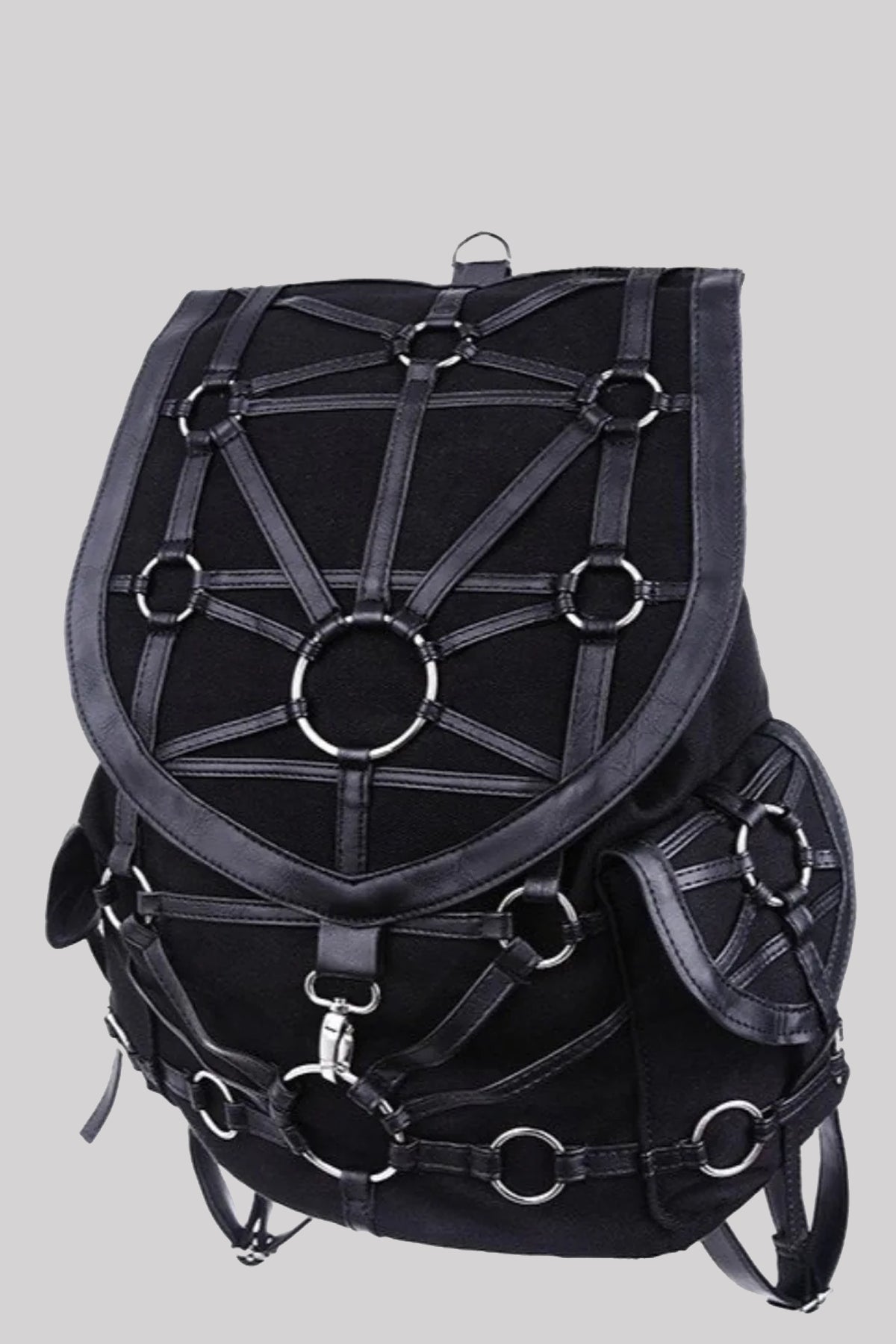Restyle Denim Harness Strap O Ring Occult Gothic Backpack