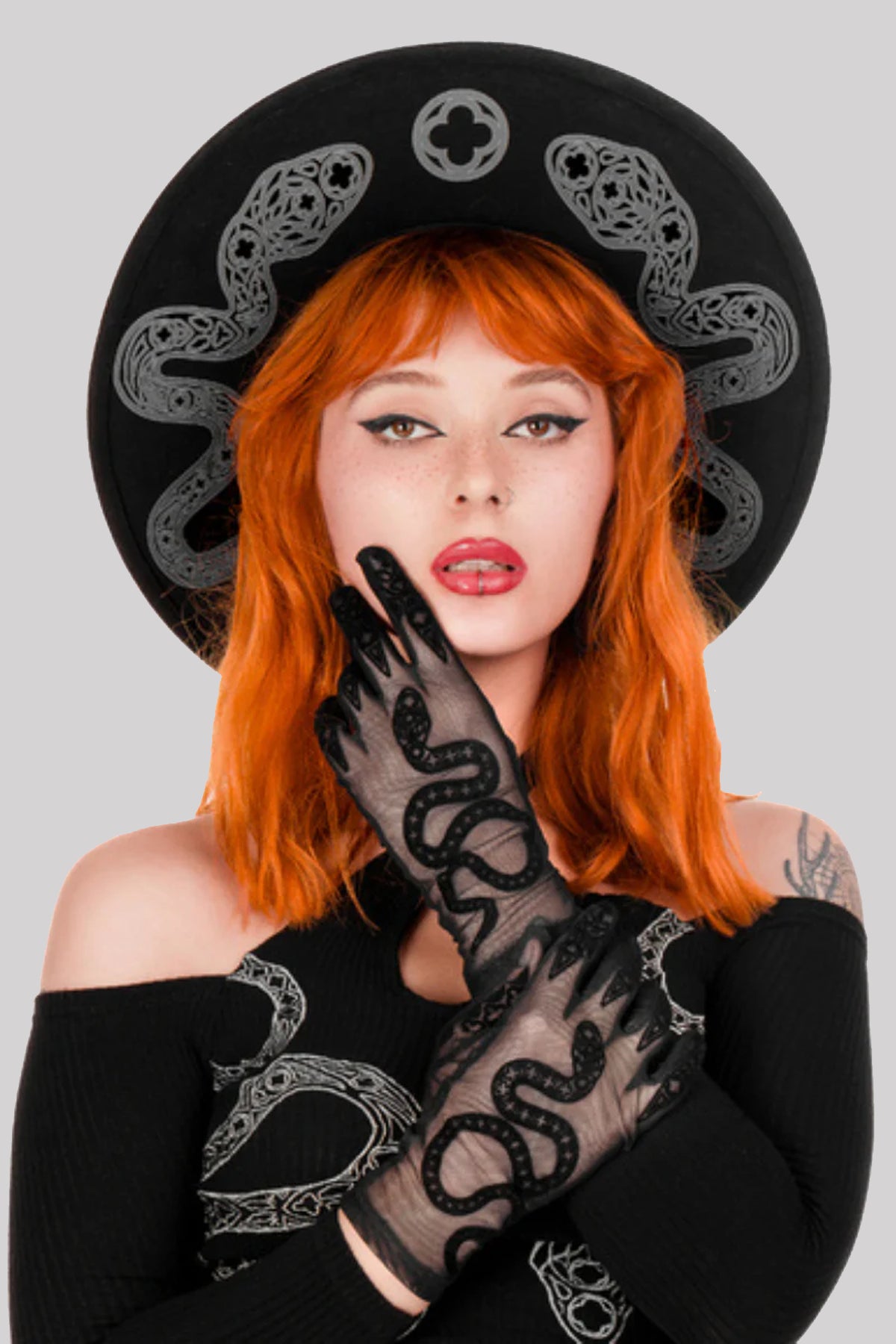 Restyle Gothic Wide Stiff Cathedral Snake Headdress Hat