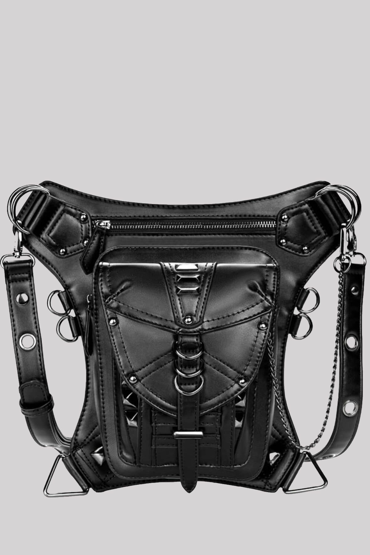 Ro Rox Unisex PU Punk Goth Laptop tas School Uni rugzak Ro Rox Unisex PU Punk Goth Laptop tas School Uni rugzak