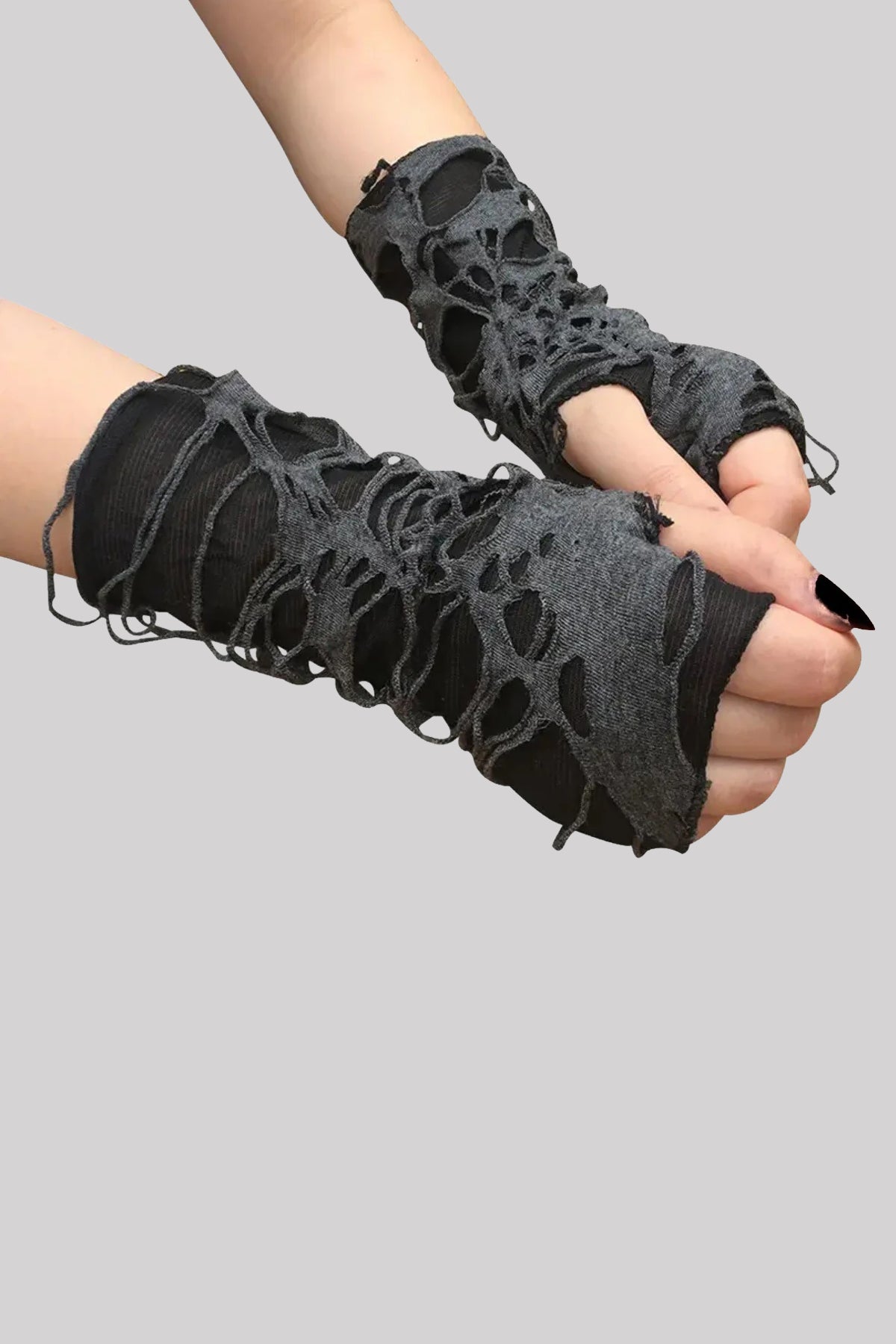 Ro Rox Distressed Fingerless Armwarmers Gothic Gloves