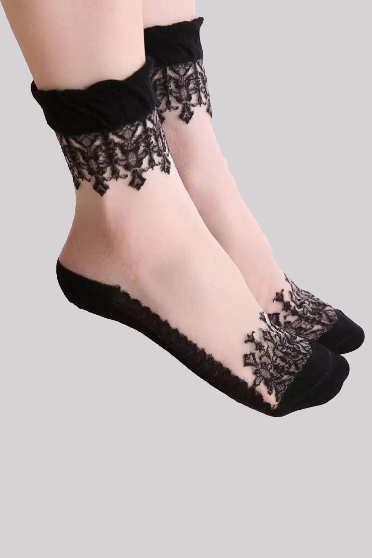 Ro Rox Gothic Ruffle Ankle Sheer Lolita Socks