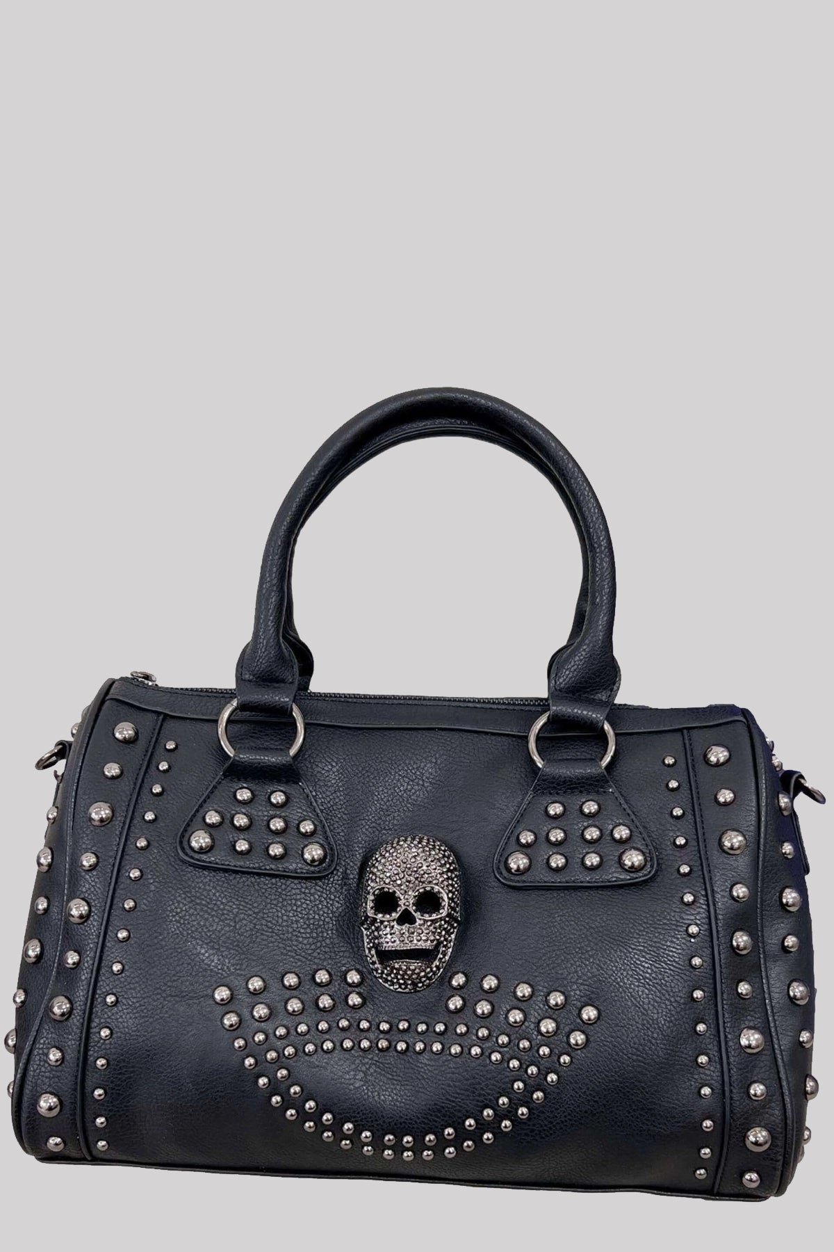 Ro Rox Rogue Large Studded Skull Faux Leather Gothic Bag