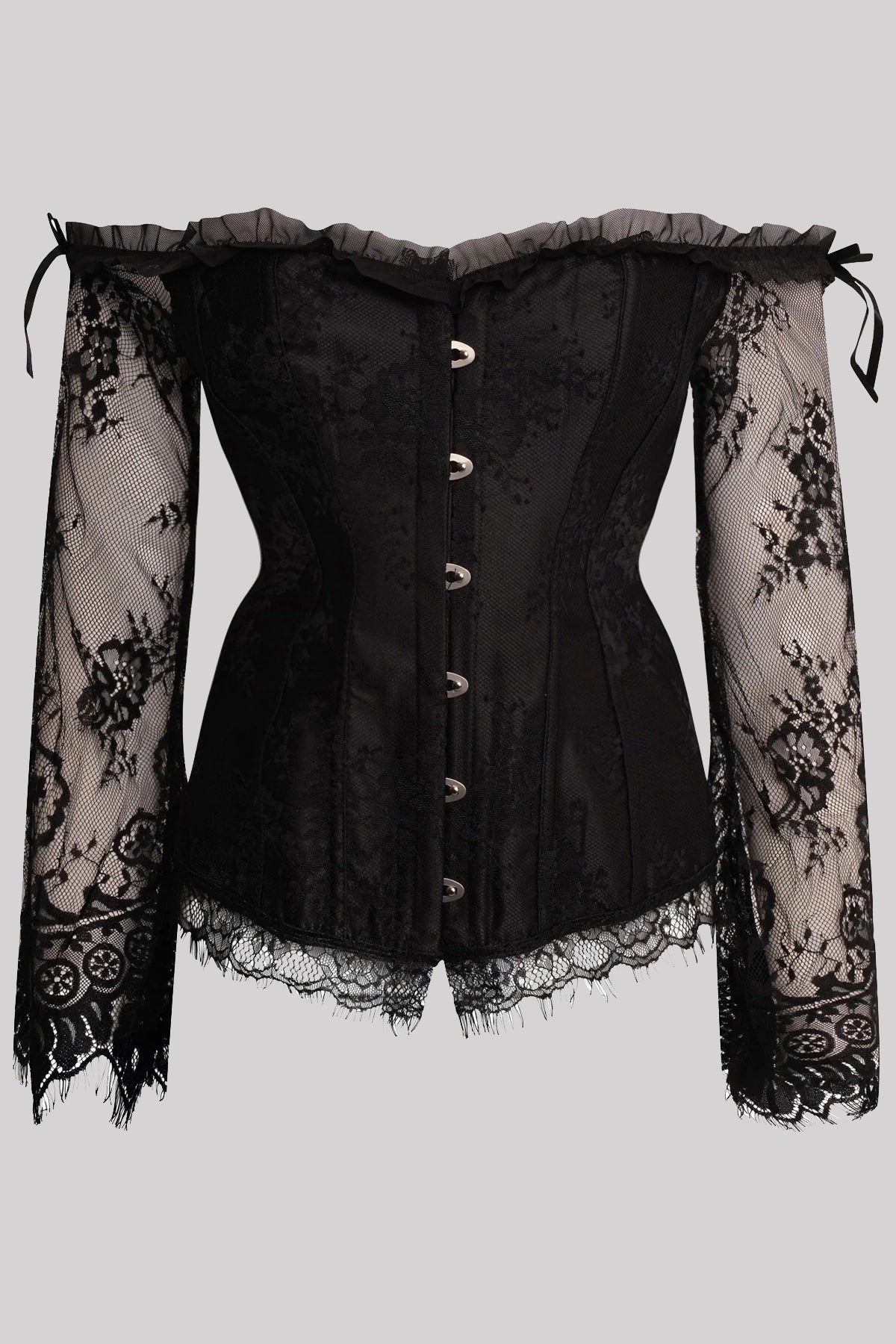 Ro Rox Roxanne Lace Gothic Long Sleeve Overbust Corset