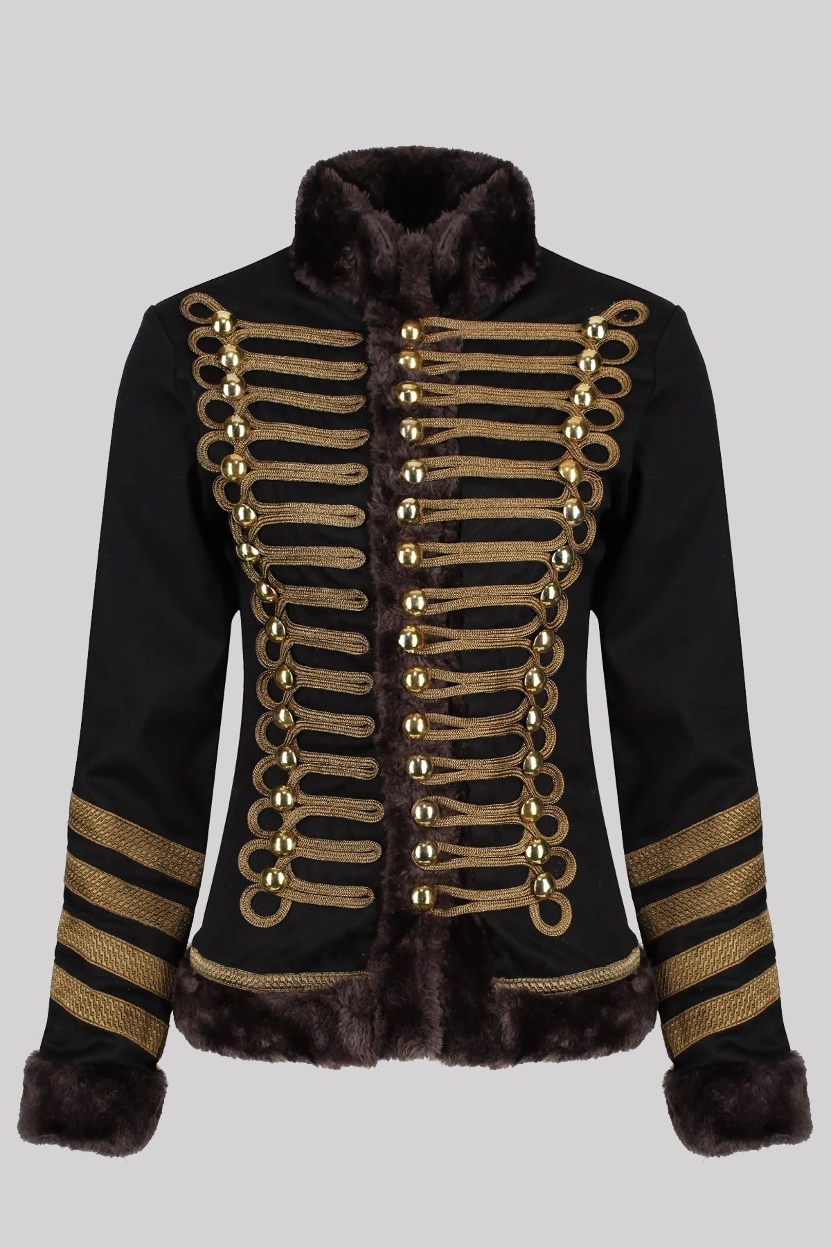 Women's Military Faux Fur Parade Jacket