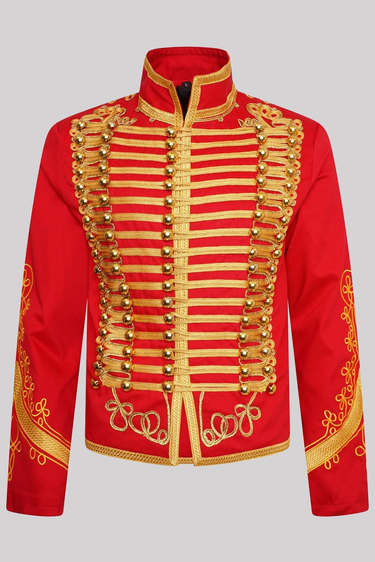 Ro Rox Men's Adam Luxe Military Drummer Red Parade Jacket