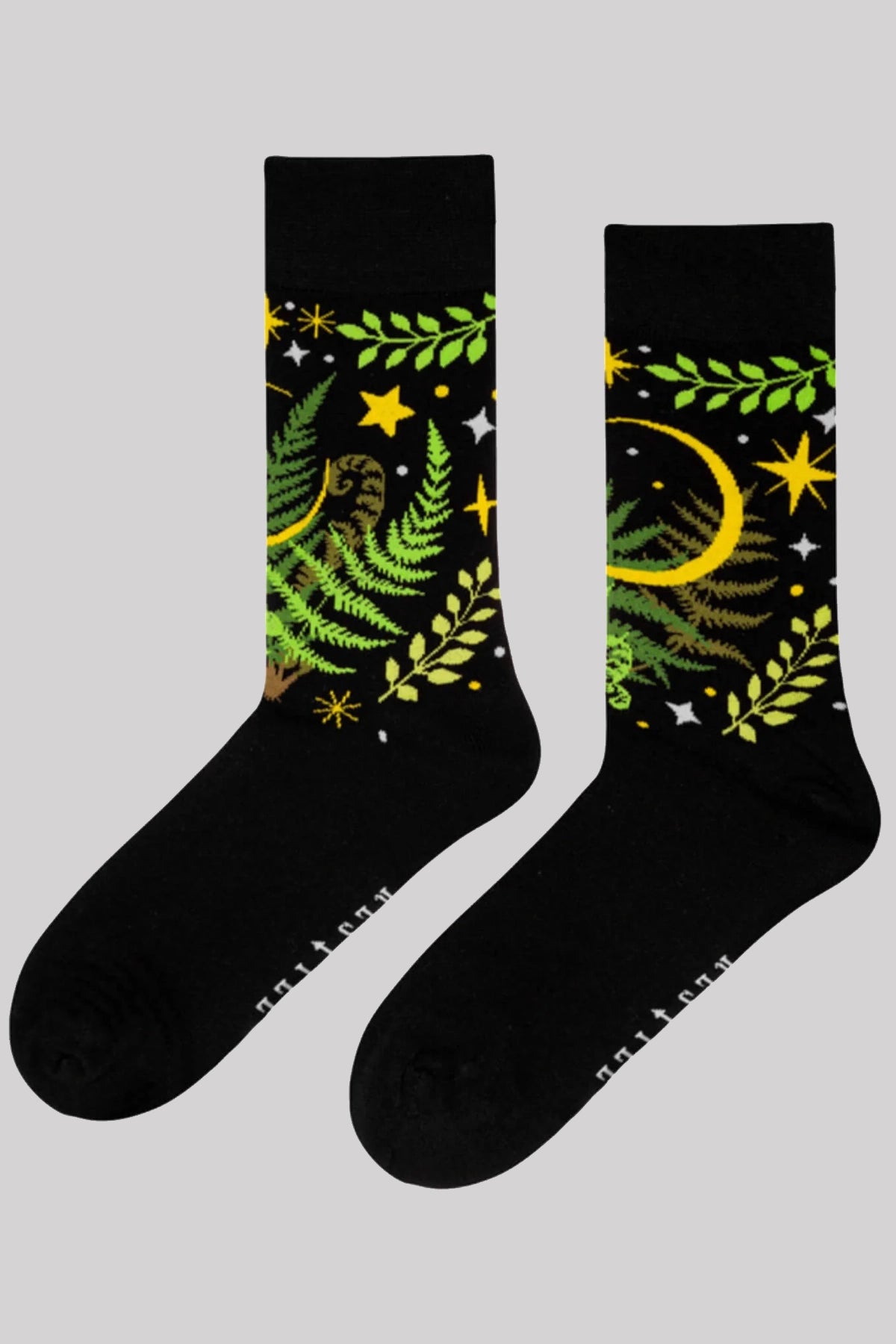 Restyle Herbal Socks Fern Moon Goth Unisex Leaves Crescent